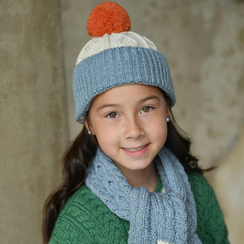 Finchley Merino Bobble Hat - Sky Blue