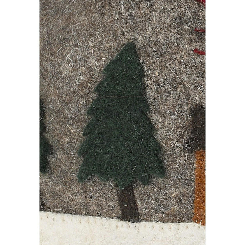 Hand Felted Wool Christmas Pillow Cover, Sleigh Village‚ 12"x24"Arcadia Home