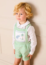 Hampton Stripe Button Detail Long Sleeve Shirt in Green (12mths-3yrs)