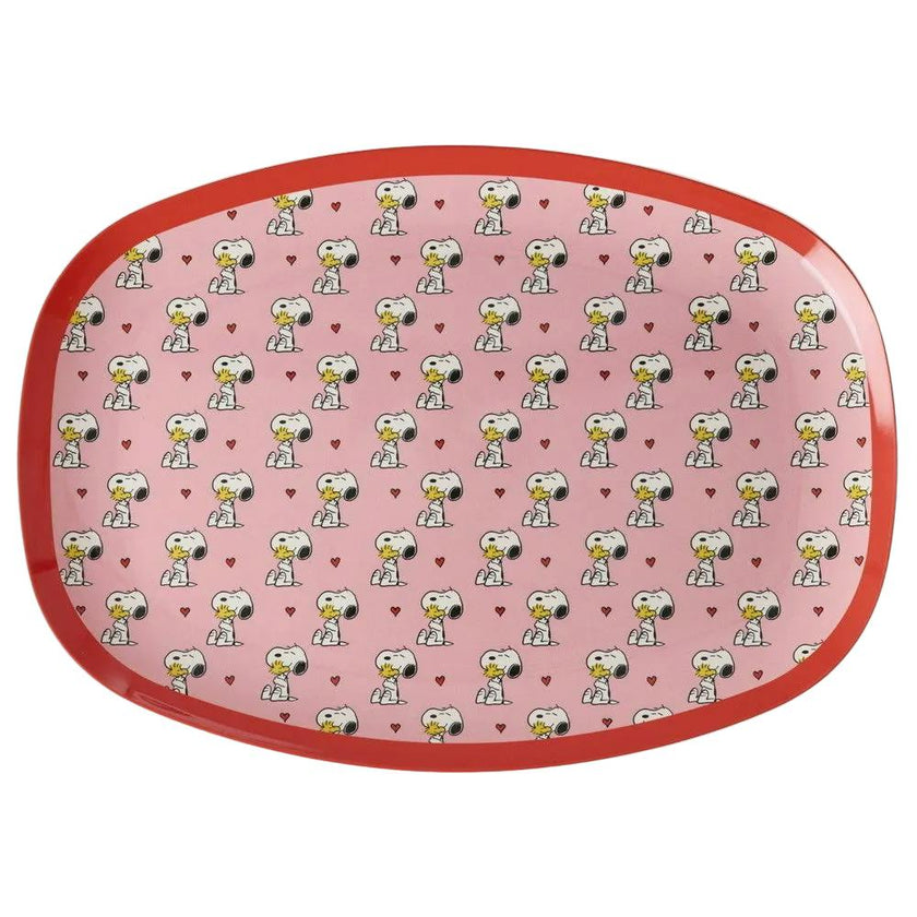 Rectangular Plate with Snoopy Print - Pink -