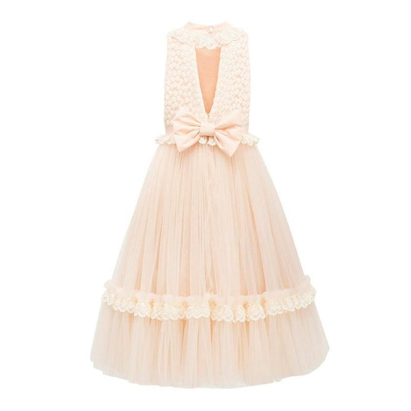 Pink Peach Edina Sleeveless Overlay Gown