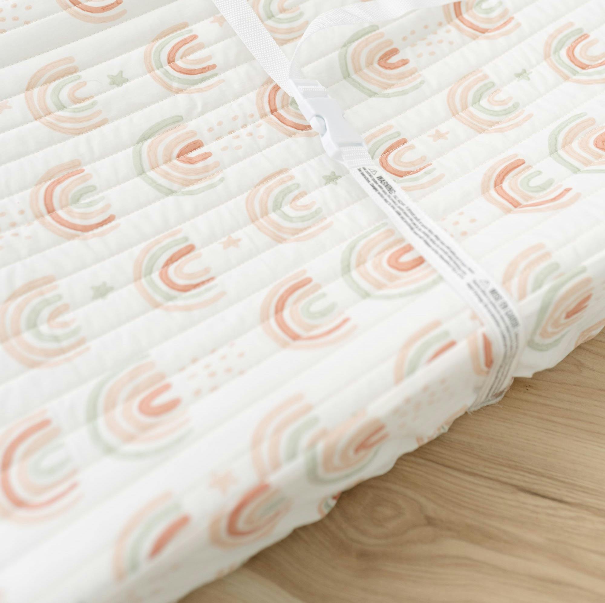 Parker Rainbow Cotton Quilted Change Pad Cover