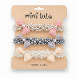 Pearl Cluster Bow Scrunchie Set