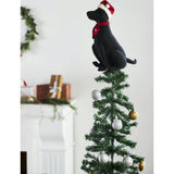 Lab Santa Hat Christmas Tree Topper Hand Felted Wool Arcadia Home