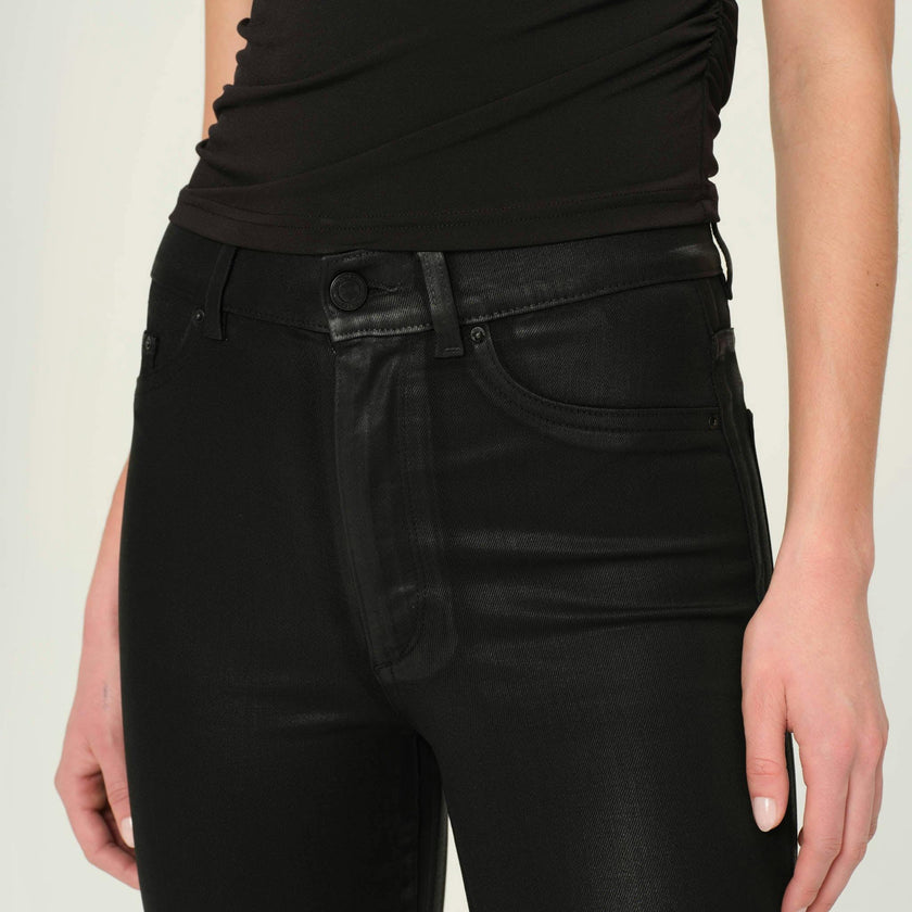 Halle Straight High Rise Instasculpt 29" Jeans | Black Coated