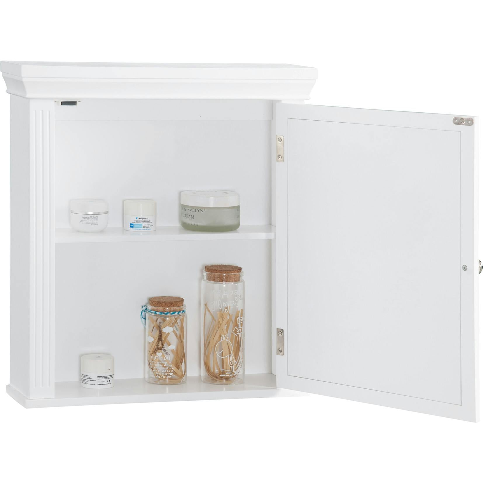 Chestnut Wooden Medicine Cabinet with Crown Molded Top