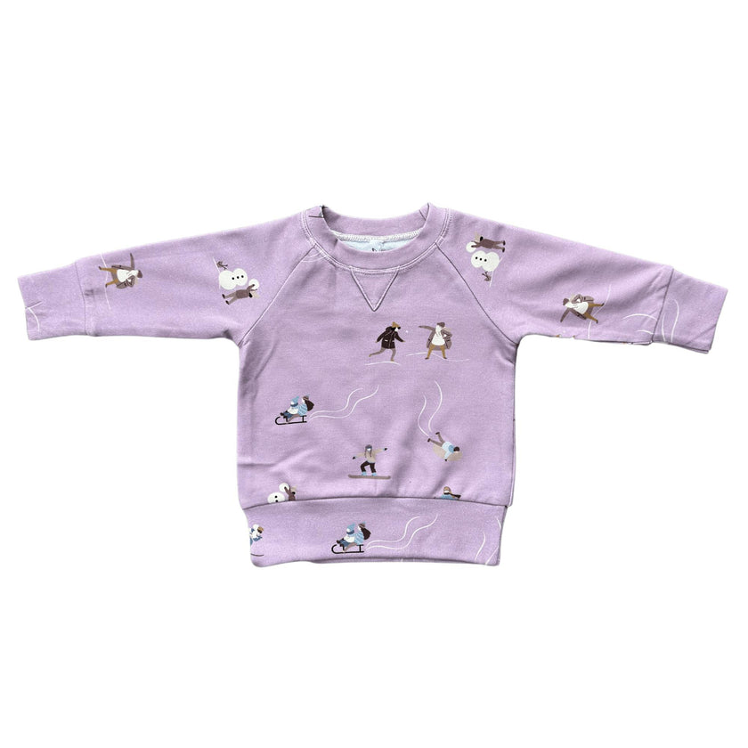 Girls Raglan Sweatshirt in Slate Daisy