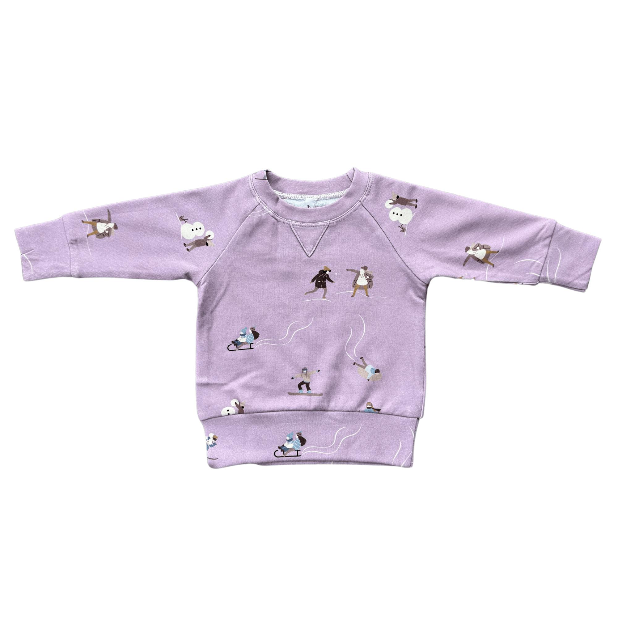 Girls Raglan Sweatshirt in Slate Daisy