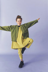Kids Avery Acid Green Cord Dress