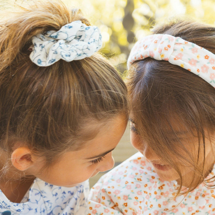 Hair Scrunchies Set of 2 | Organic Cotton | Scandi Floral