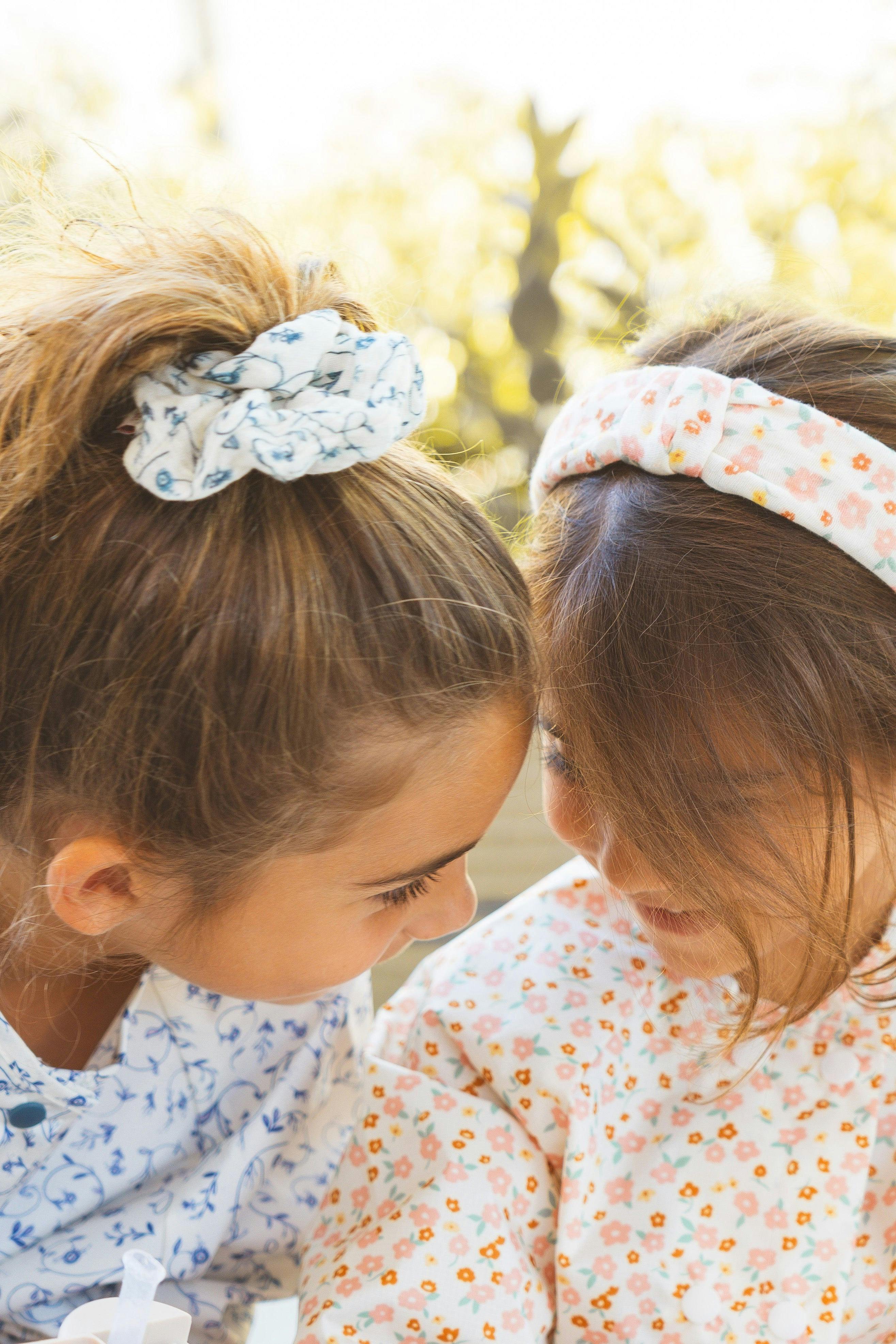 Hair Scrunchies Set of 2 | Organic Cotton | Scandi Floral