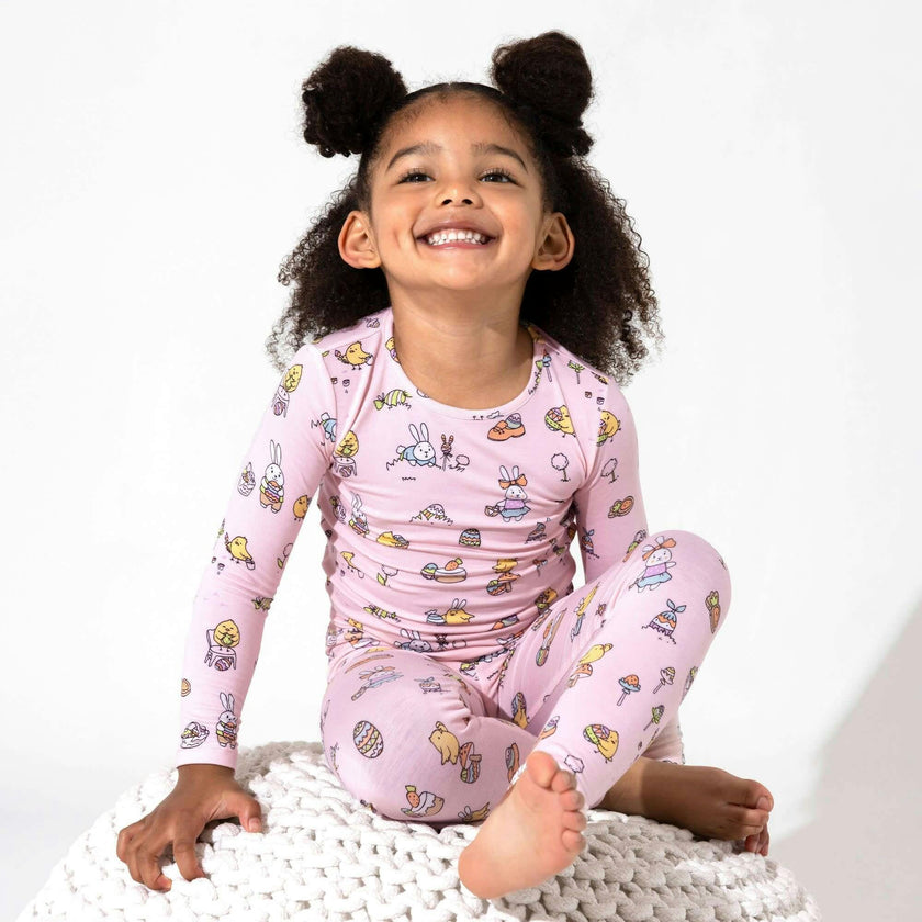 Easter Pink Bamboo Kids Pajamas