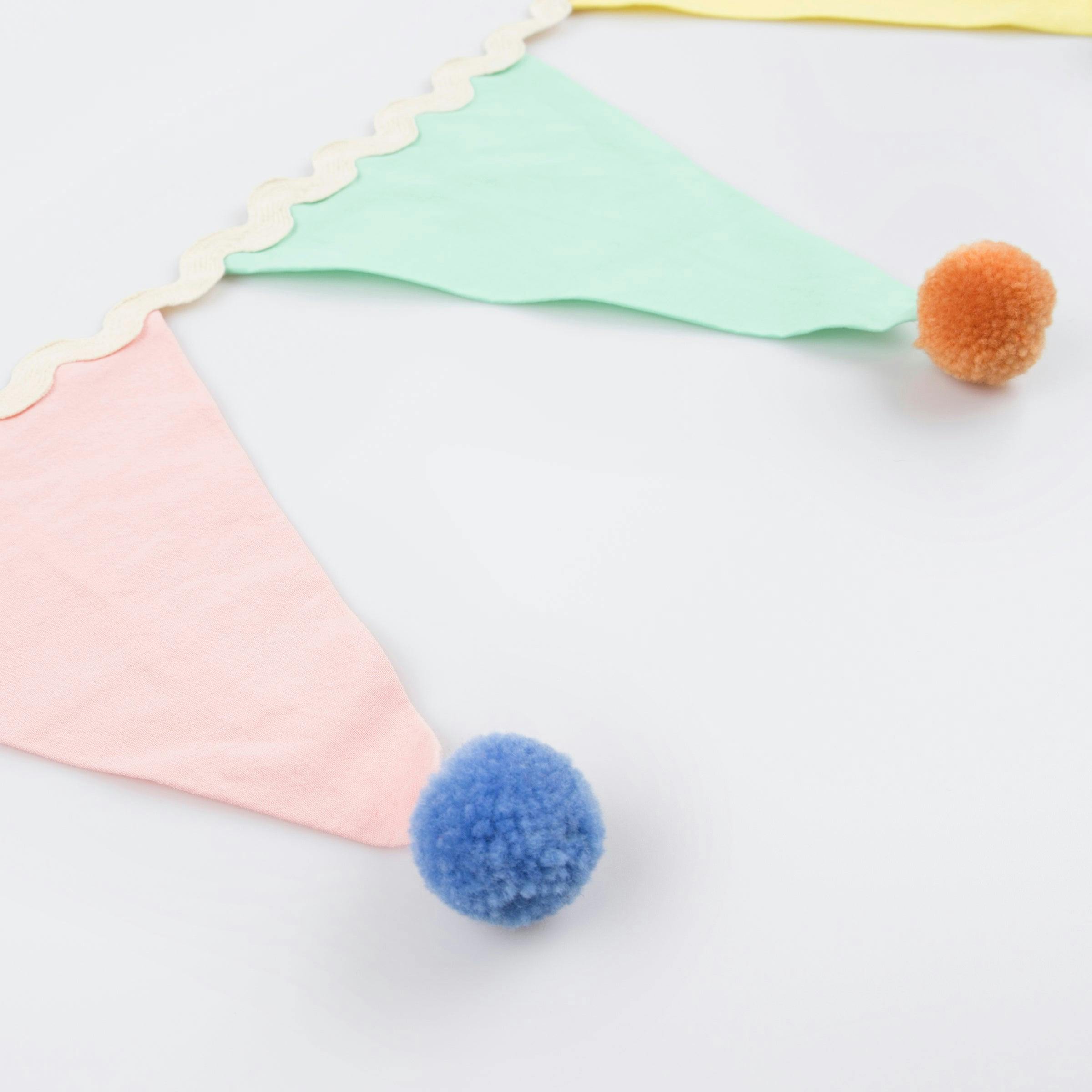 Pastel Pompom Flag Garland