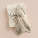 Pique Blanket and Bunny Lovey Gift Set - Birch