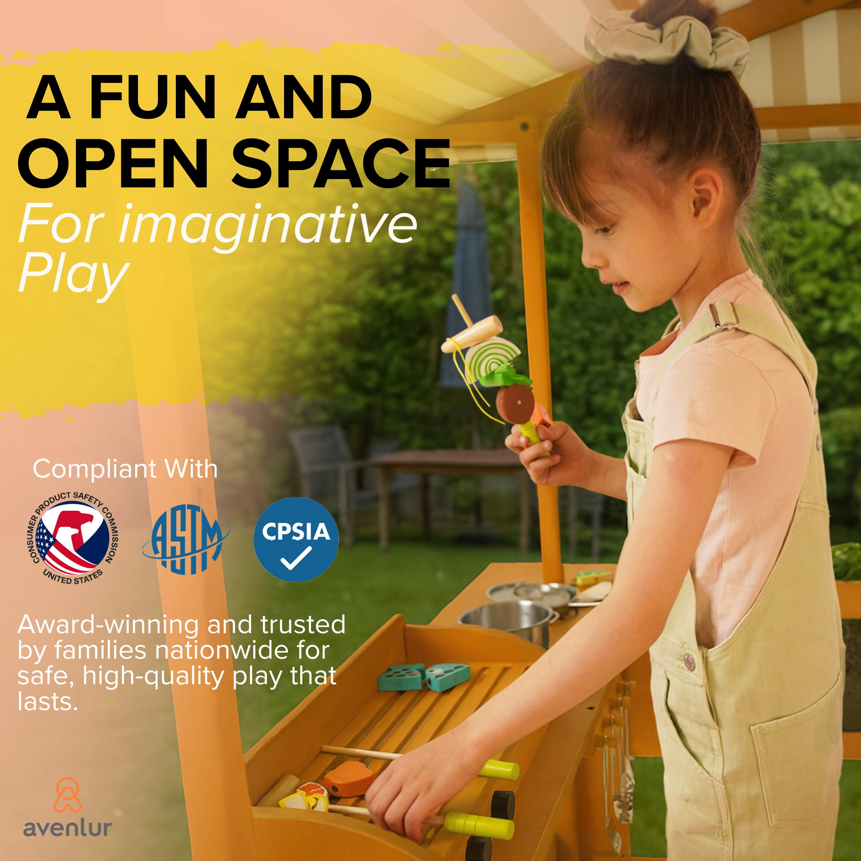 Avenlur Sumac Outdoor Wooden Play Market, Root View Planter, Mud Kitchen & Grill Station