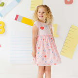 Back To School Trellis Short Sleeve Tutu Dress