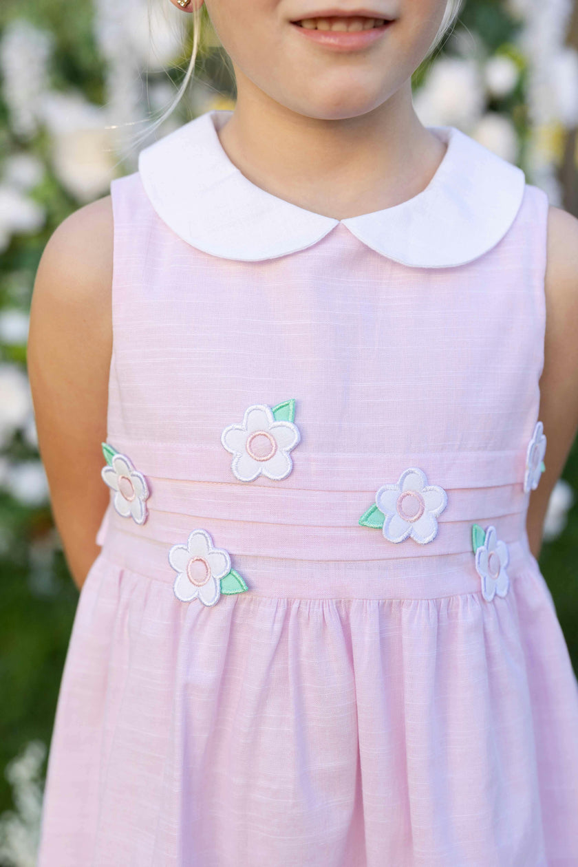 Linen Look Dress With Flowers