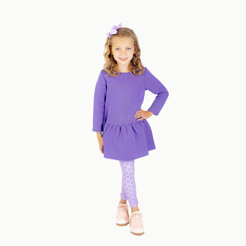Long Sleeve Tennis Dress in Purple