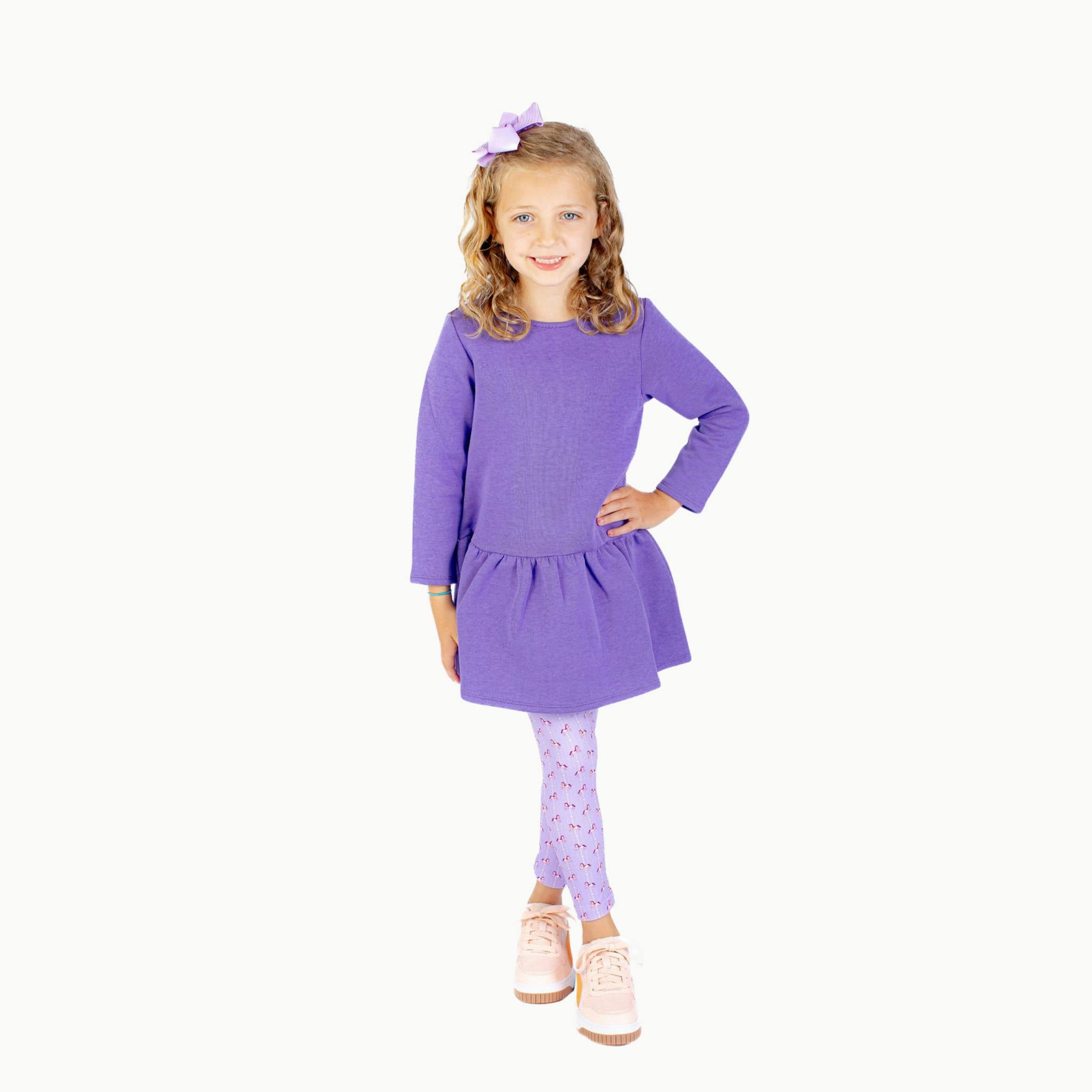 Long Sleeve Tennis Dress in Purple