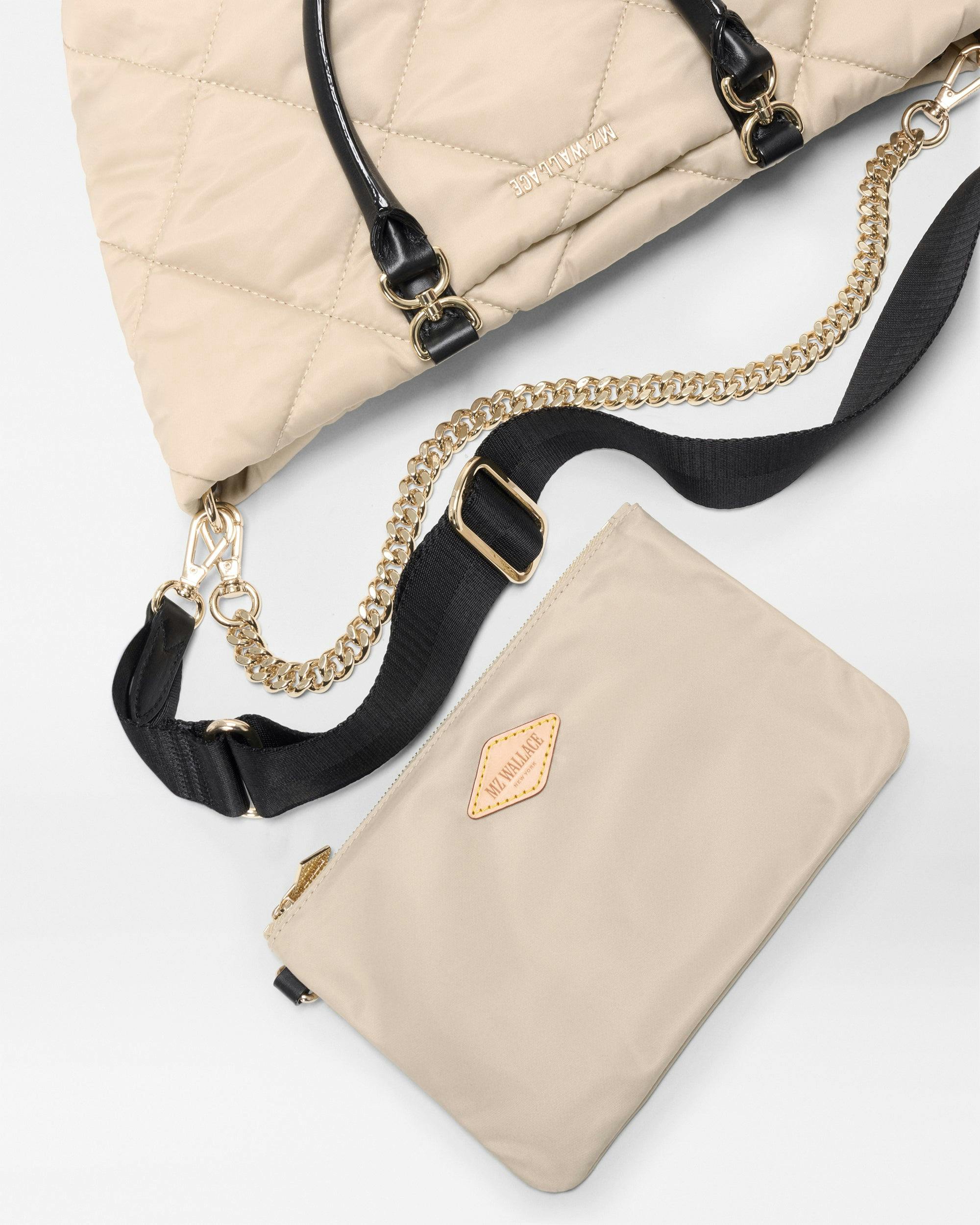 Buff/Black Small Madison E/W Tote