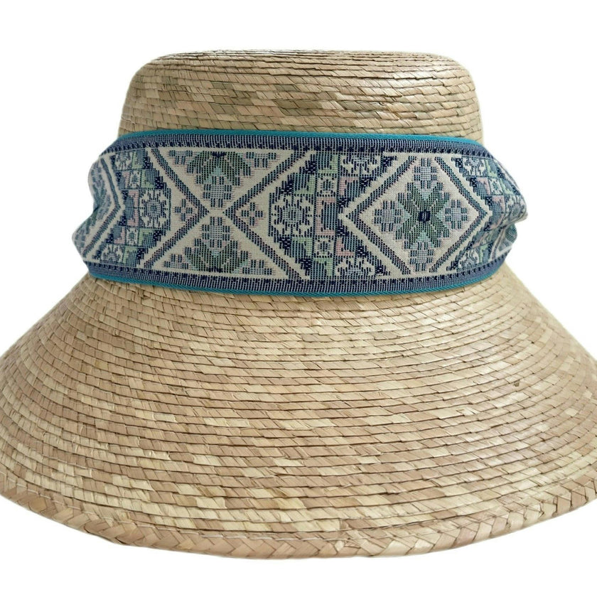 Clematis Bucket Hat (PreOrder Shipping June 19th) - Vintage Blue Azure Tapestry Short Ribbon