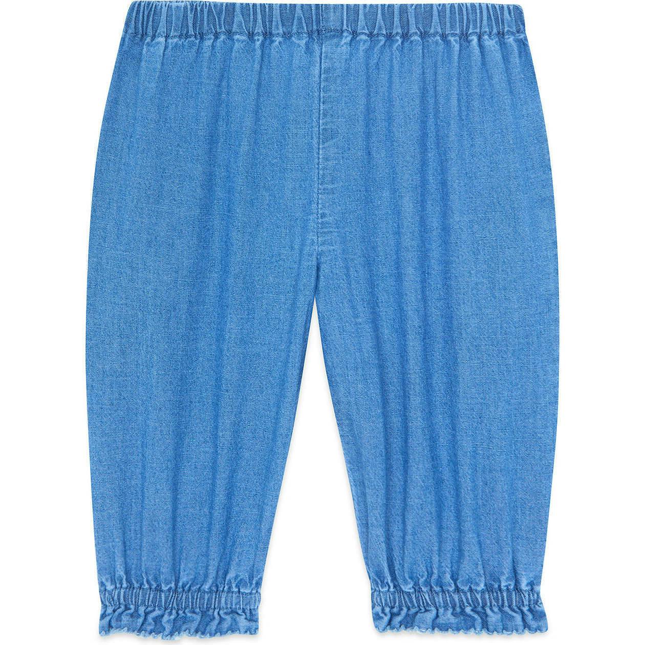 BONTON Noodle Frill Baby Pants - Chambray