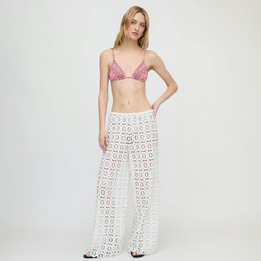 The Kaya Pool Pant - White Broderie