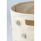 Pom Pom Hamper w/Ring - Grey