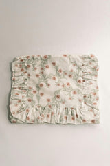 Lilac Vine Scroll Timeless Floral Ruffle Zipper Pouch
