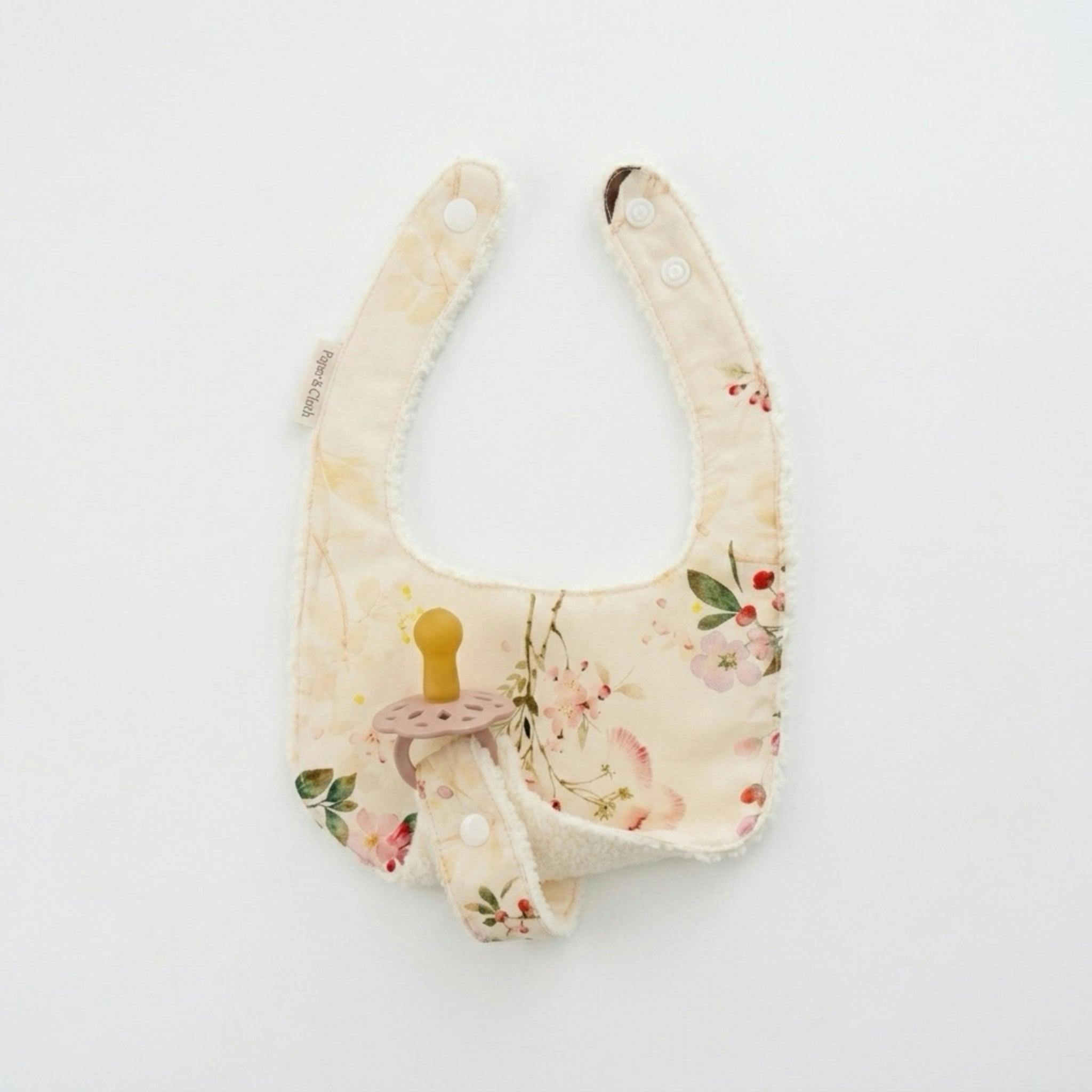 Soothe & Snap Pacifier Bib  | Ivory Botanical