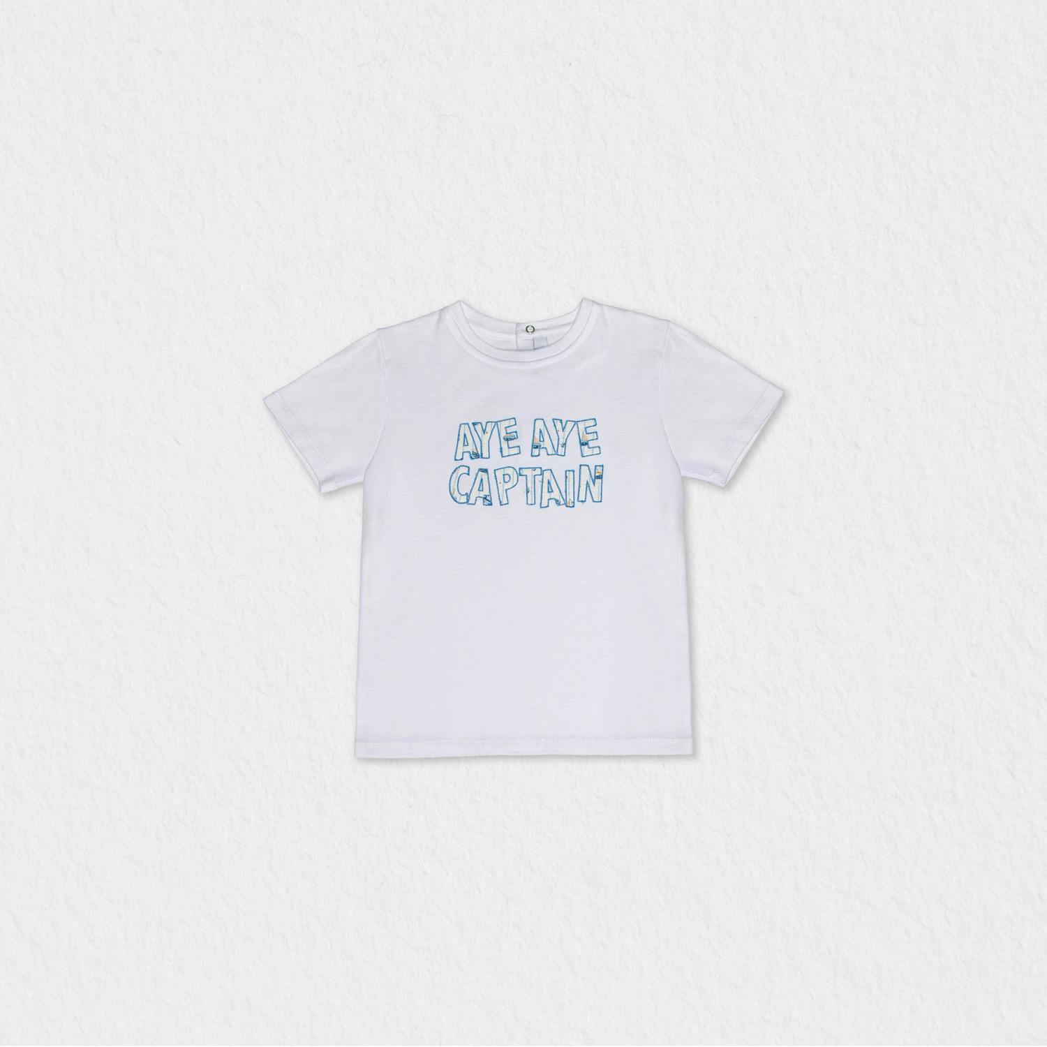 Cederique Baby T-shirt Short Sleeve, White Captain
