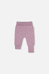 Organic Cotton Evolutive Pants Purple Floral Print