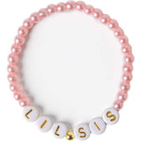 Pink Beaded Bracelet, White
