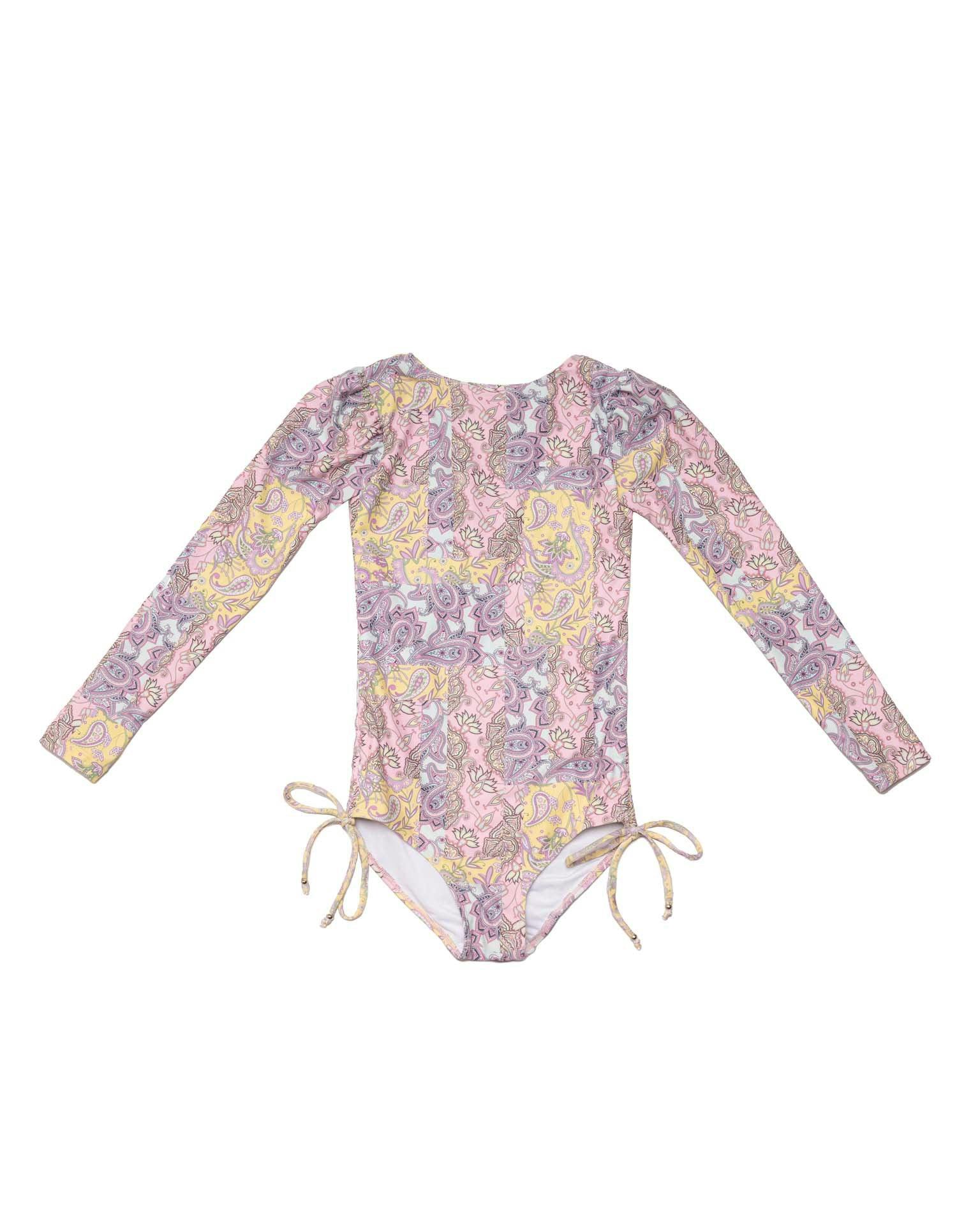 Long Sleeve One Piece Swimsuit with Side Ties – Dream Weaver