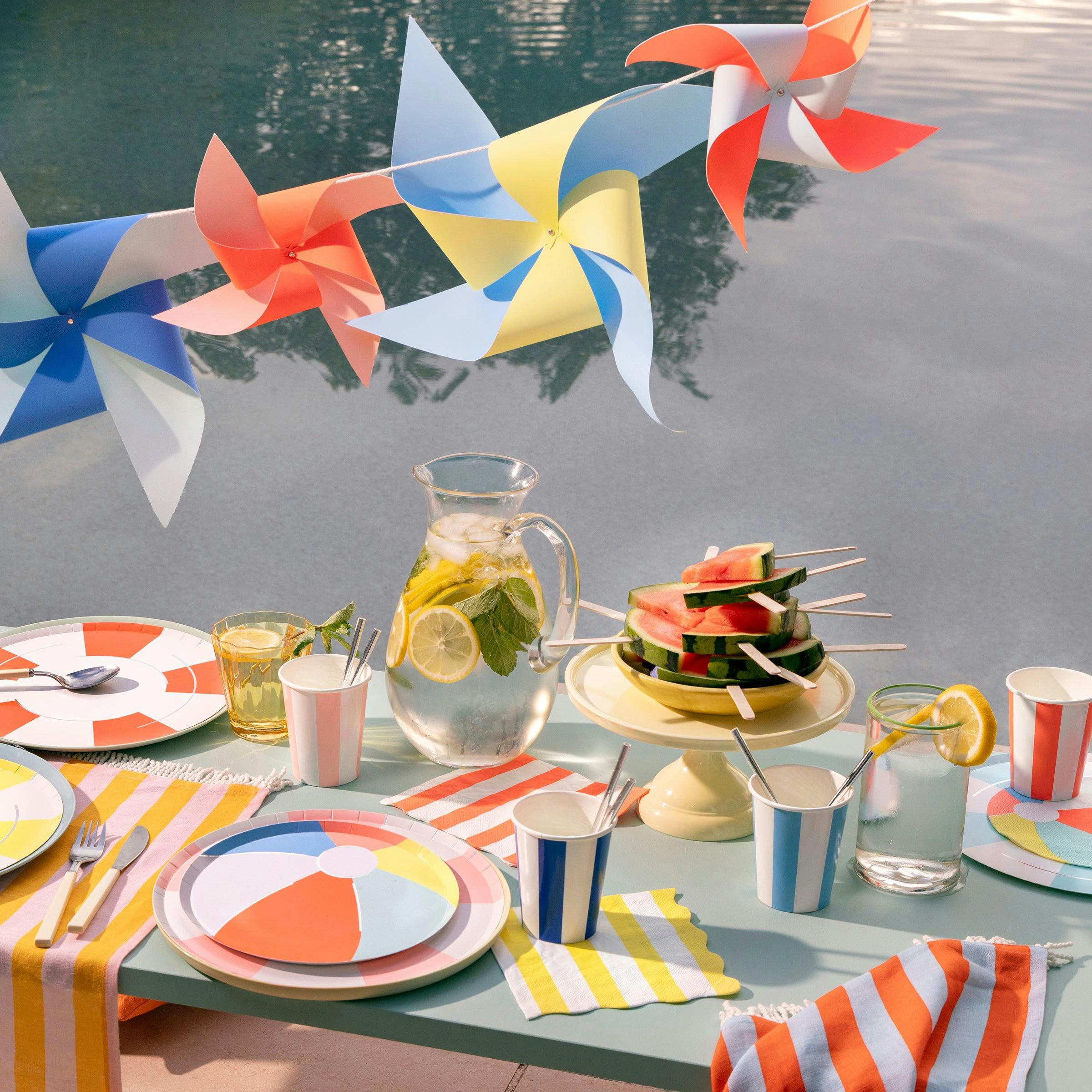Beach Striped Cups
