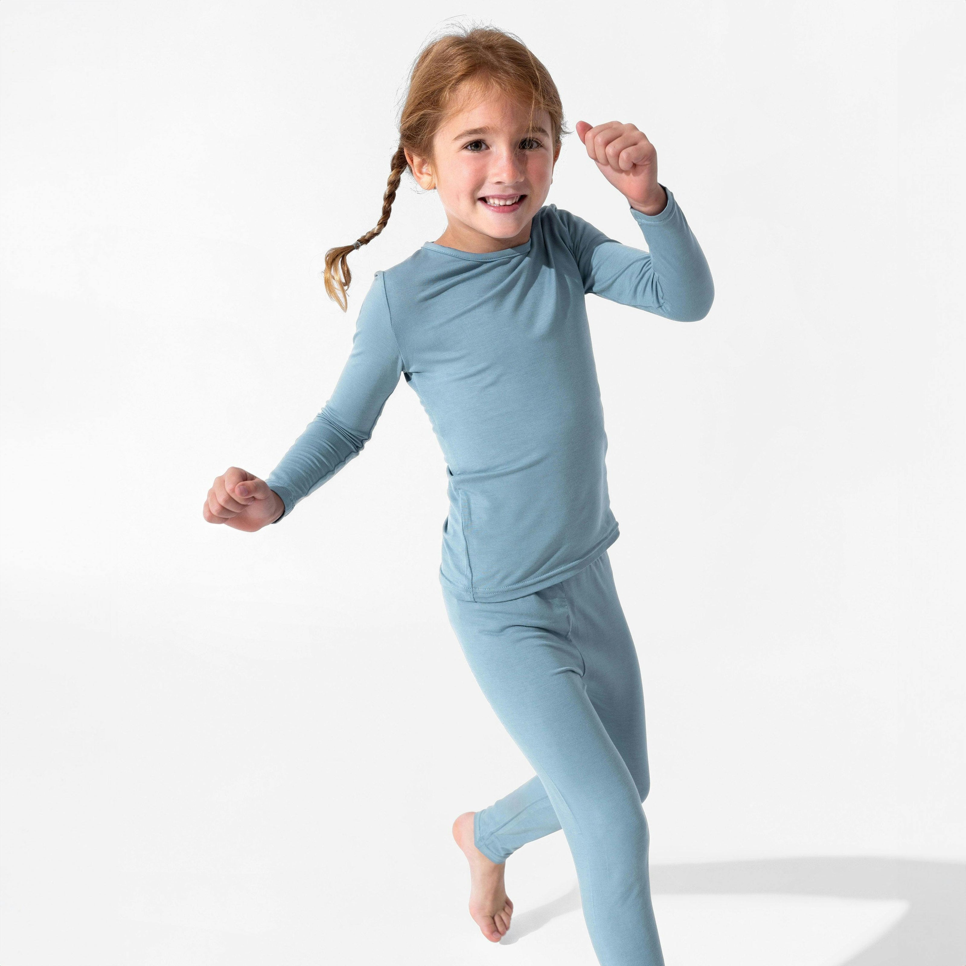 Oasis Teal Bamboo Kids Pajamas