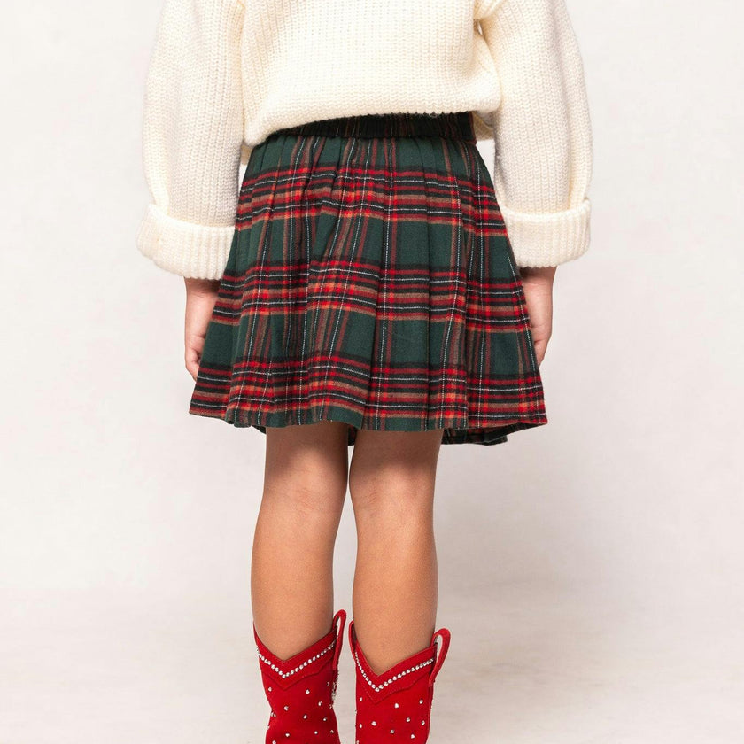 Mini Addison Skort in Evergreen Plaid