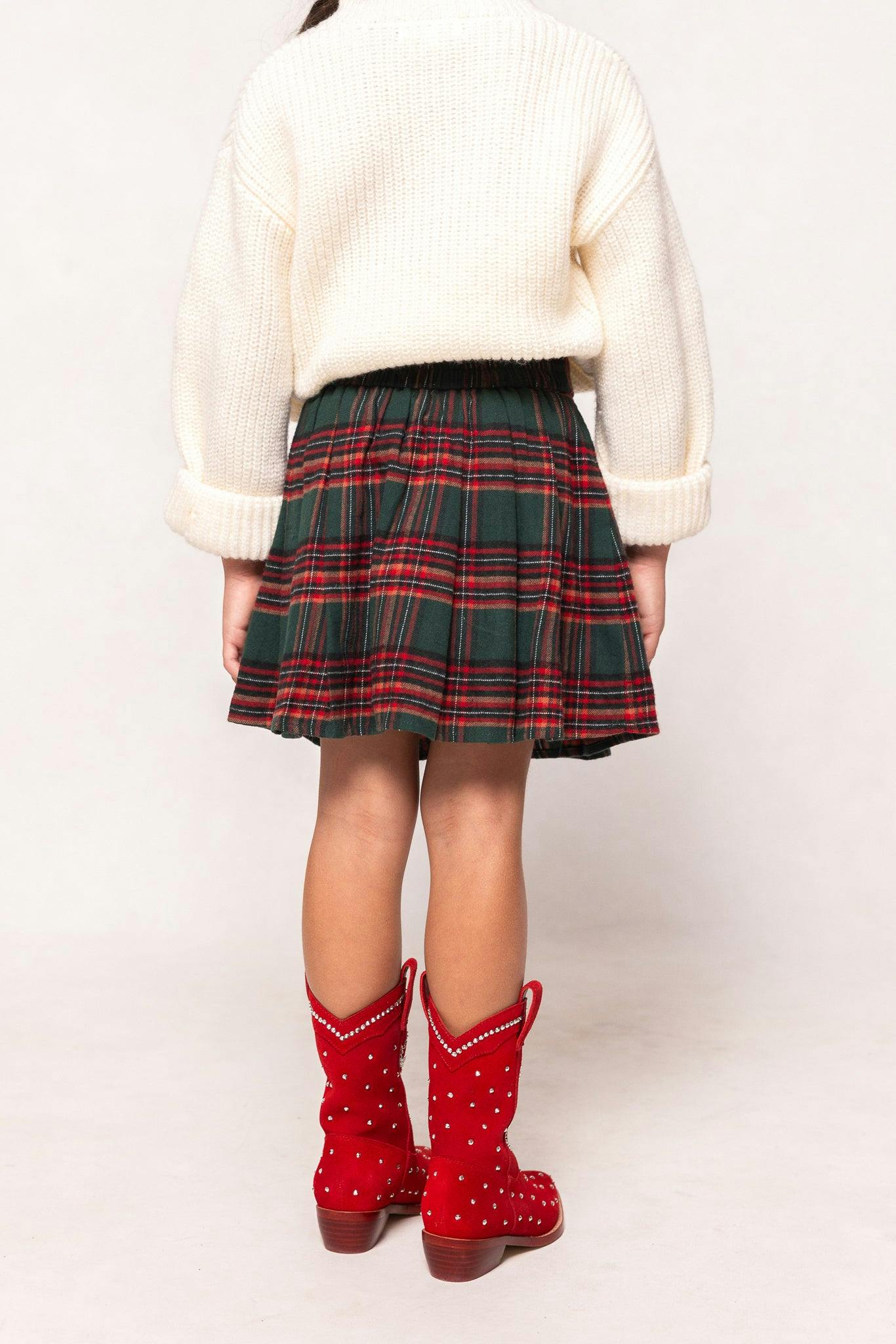 Mini Addison Skort in Evergreen Plaid