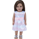 Sophia's by Teamson Kids - 18'' Doll - Stripe Satin Party Dress & Ankle Strap Sandals