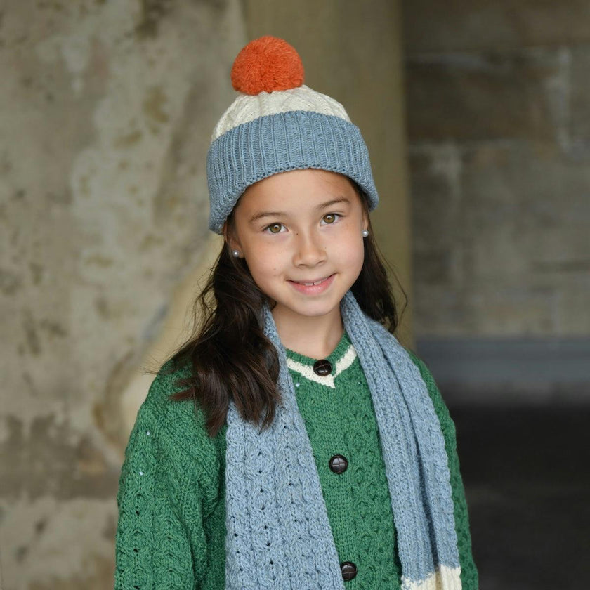 Finchley Merino Bobble Hat - Sky Blue