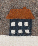 Hand Felted Wool Christmas Pillow Cover, Sleigh Village‚ 12"x24"Arcadia Home