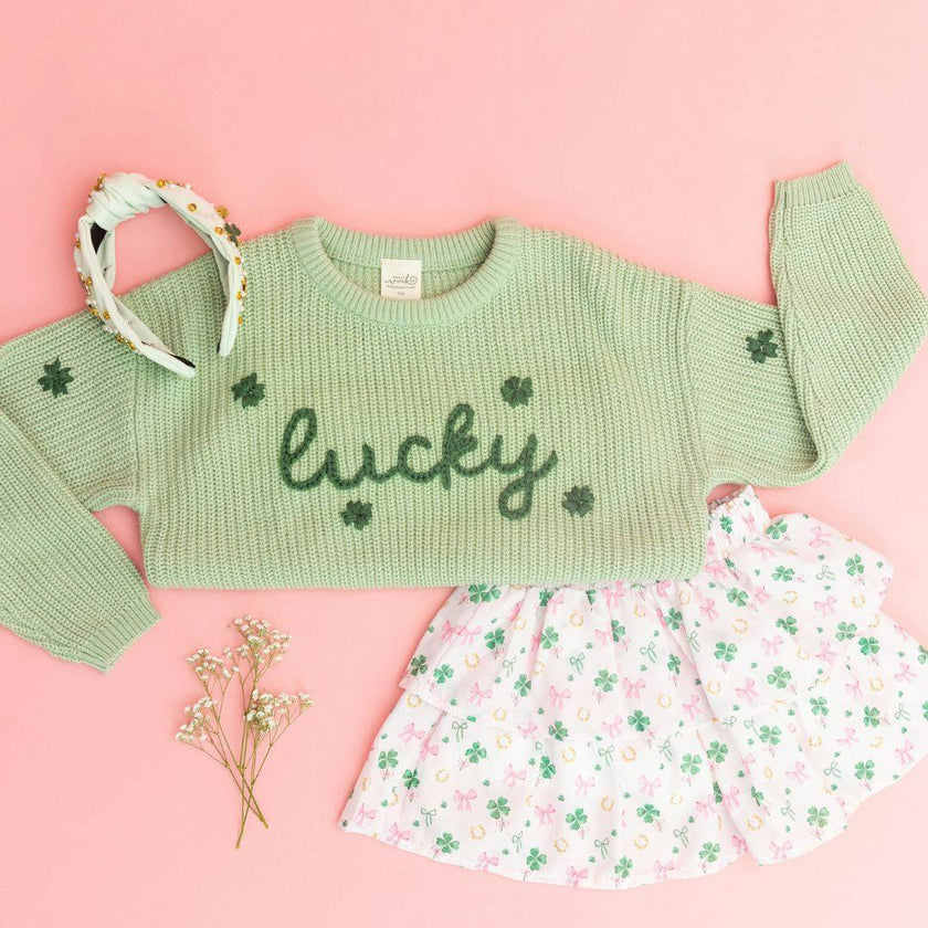 Lucky Shamrock St. Patrick's Day Knit Sweater