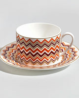 Tea Cup & Saucer ICONIC Set of 6 in Luxury Box diam. 3.3", H 2.3", cap. 7.5 oz, Saucer dim. 6"