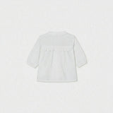 Delice Girl Blouse Mid Sleeve, White Flower Embroidery