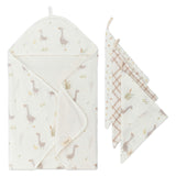 Charlie Farmhouse Goose Hooded Baby Bath Towel & Washcloth Set