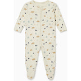 Bear Print Clever Zip Baby Pajamas