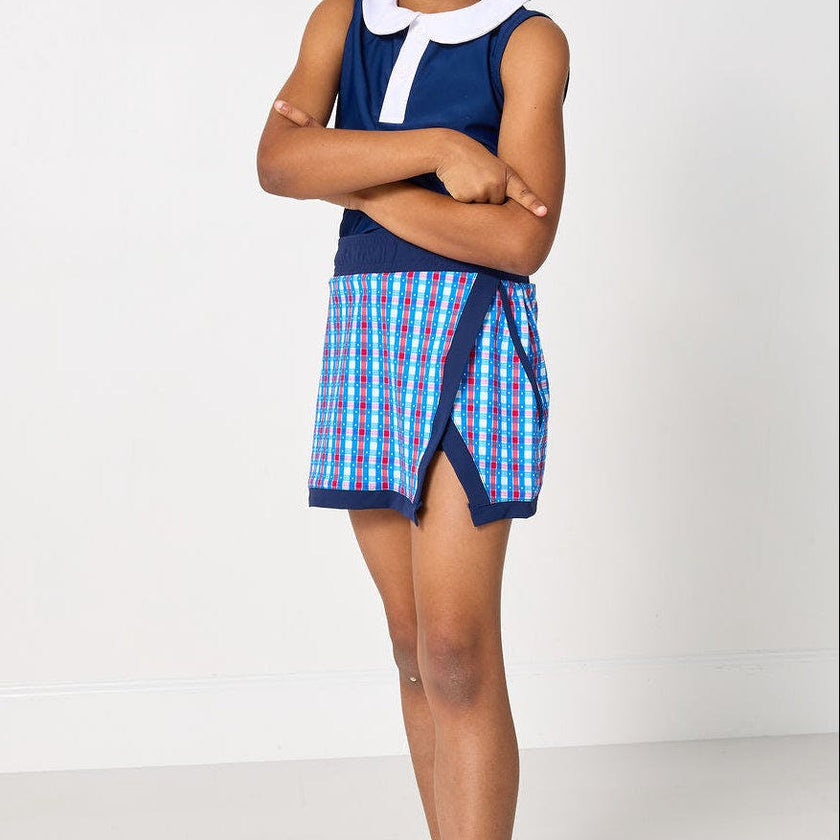 red white and gingham retro power skort