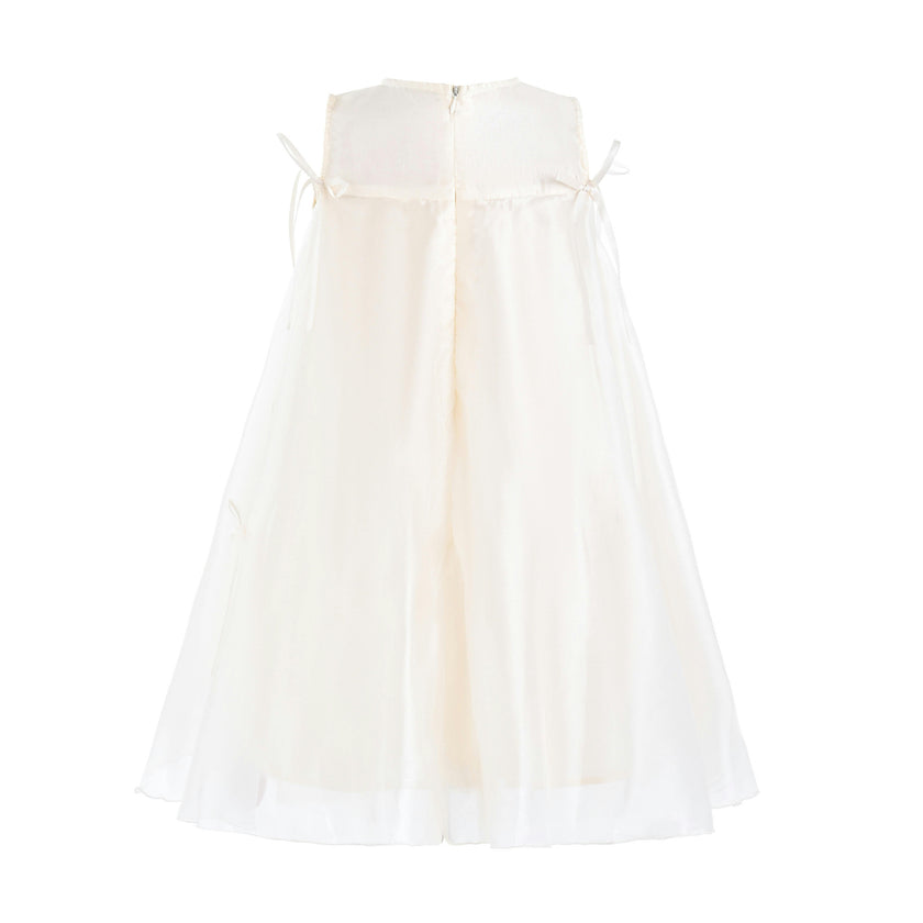 White Kaia Ribbon Bow Dress