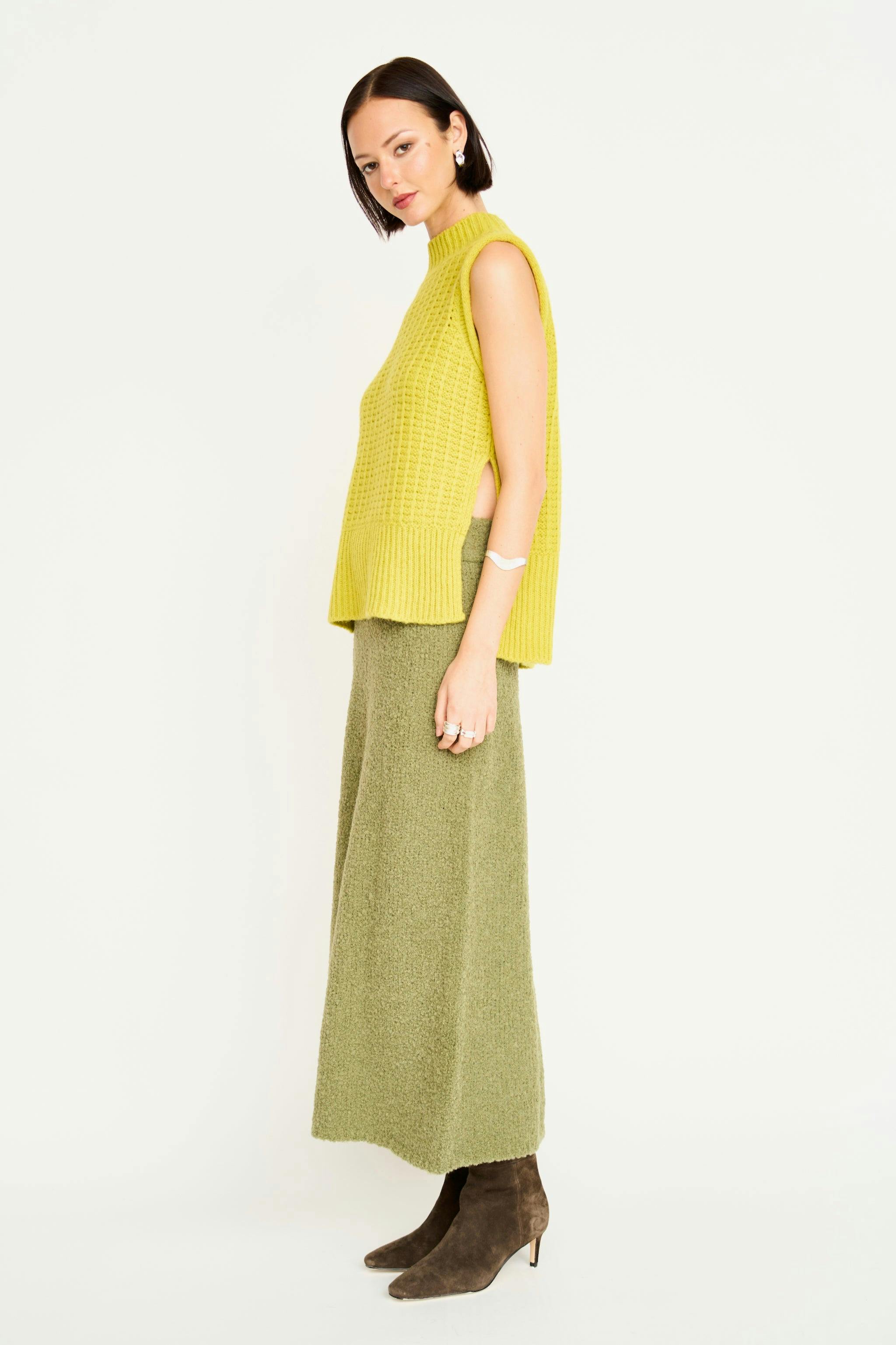Aspen Sweater Vest in Lemongrass