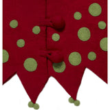 Handmade Felt Jester Red and Green Christmas Tree Skirt 60" Arcadia Home